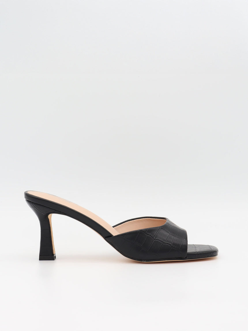 Christie heels - Black snake skin