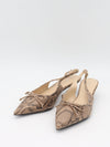 Mojsa mules with snake print – Beige