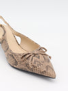 Mojsa mules with snake print – Beige