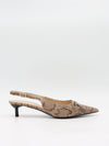 Mojsa mules with snake print – Beige