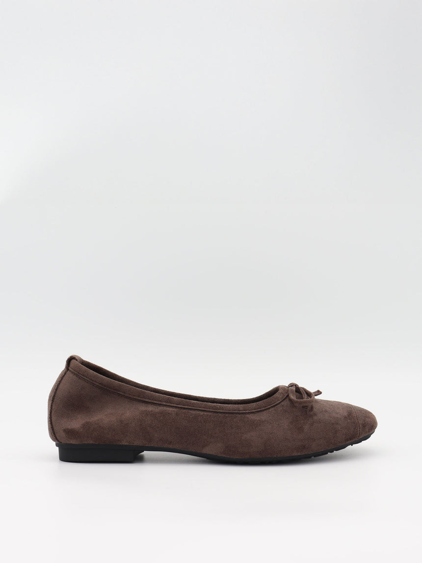 Gina ballerinas in suede - Dark brown