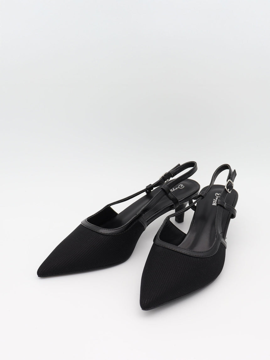 Suzanne slingback heels with details - Black