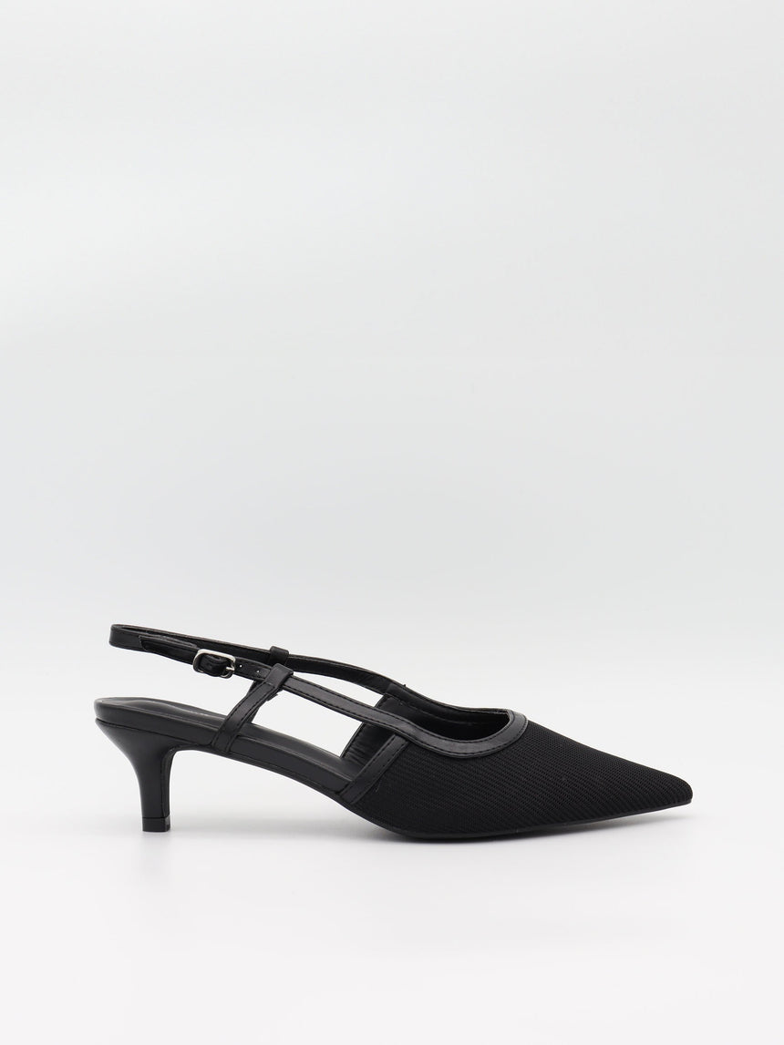 Suzanne slingback heels with details - Black