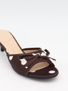 Rosita mules with polka dots - Brown/white