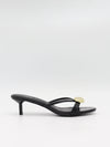 Cleopatra mini heels with gold details - Black