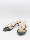 Cleopatra mini heels with gold detail - Green