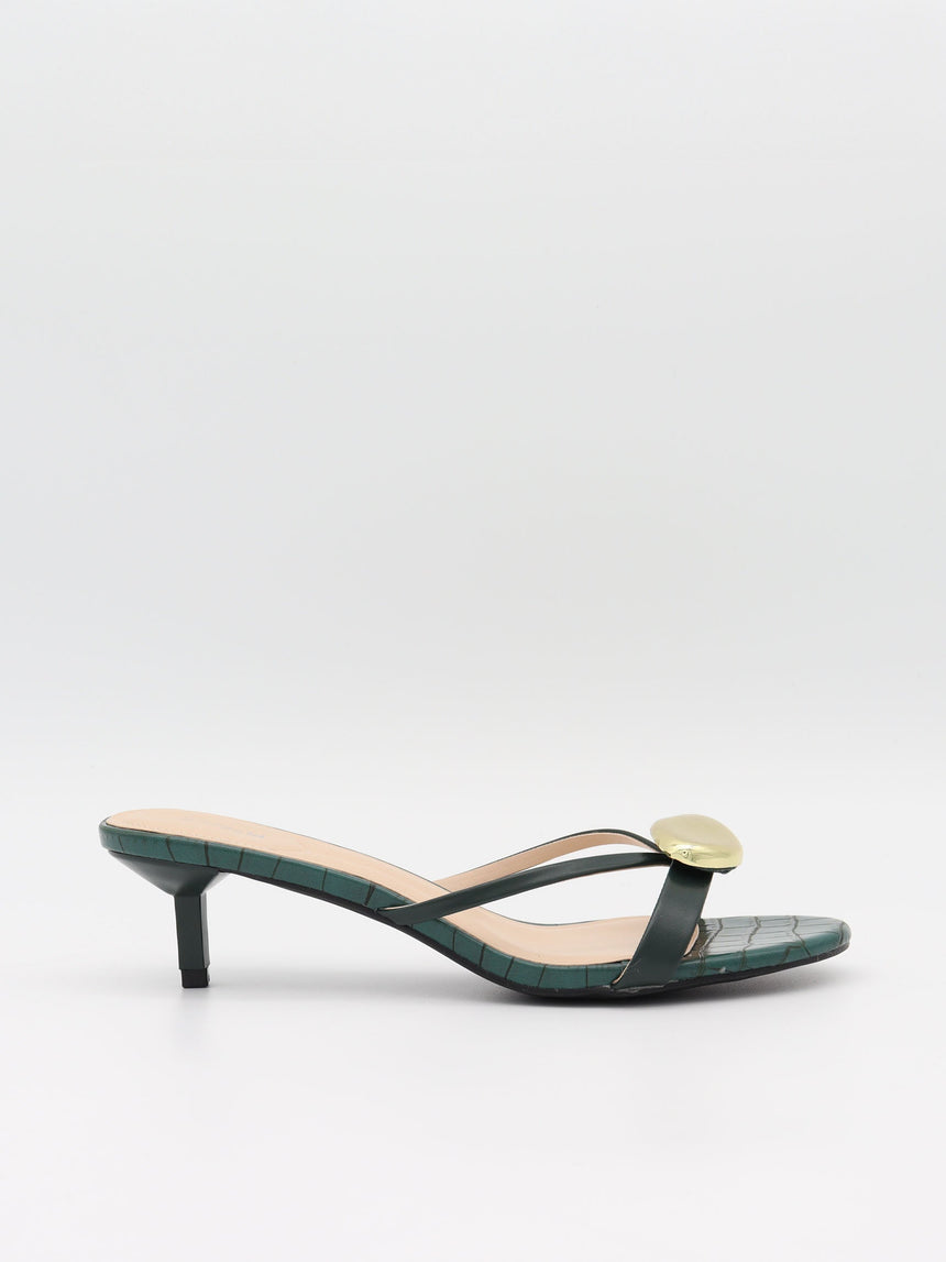 Cleopatra mini heels with gold detail - Green