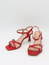 Katianna heels with buckle details – Red