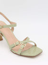 Katianna heels with buckle details – Pastel Green