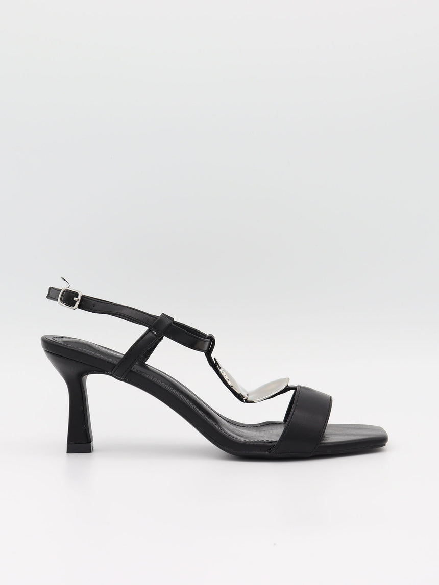 Spania heels with silver details – Black