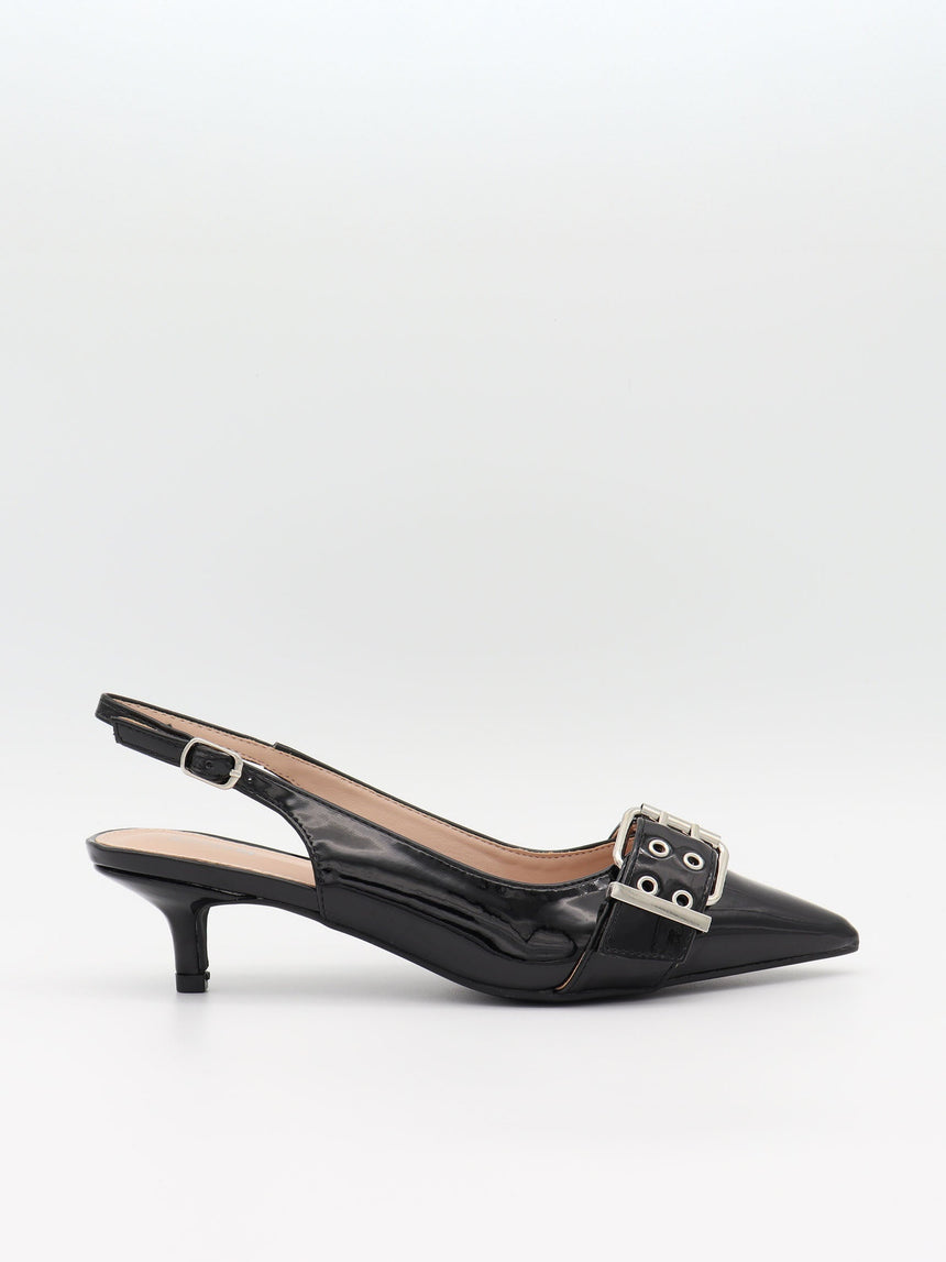 Bobla mules with buckle – Black