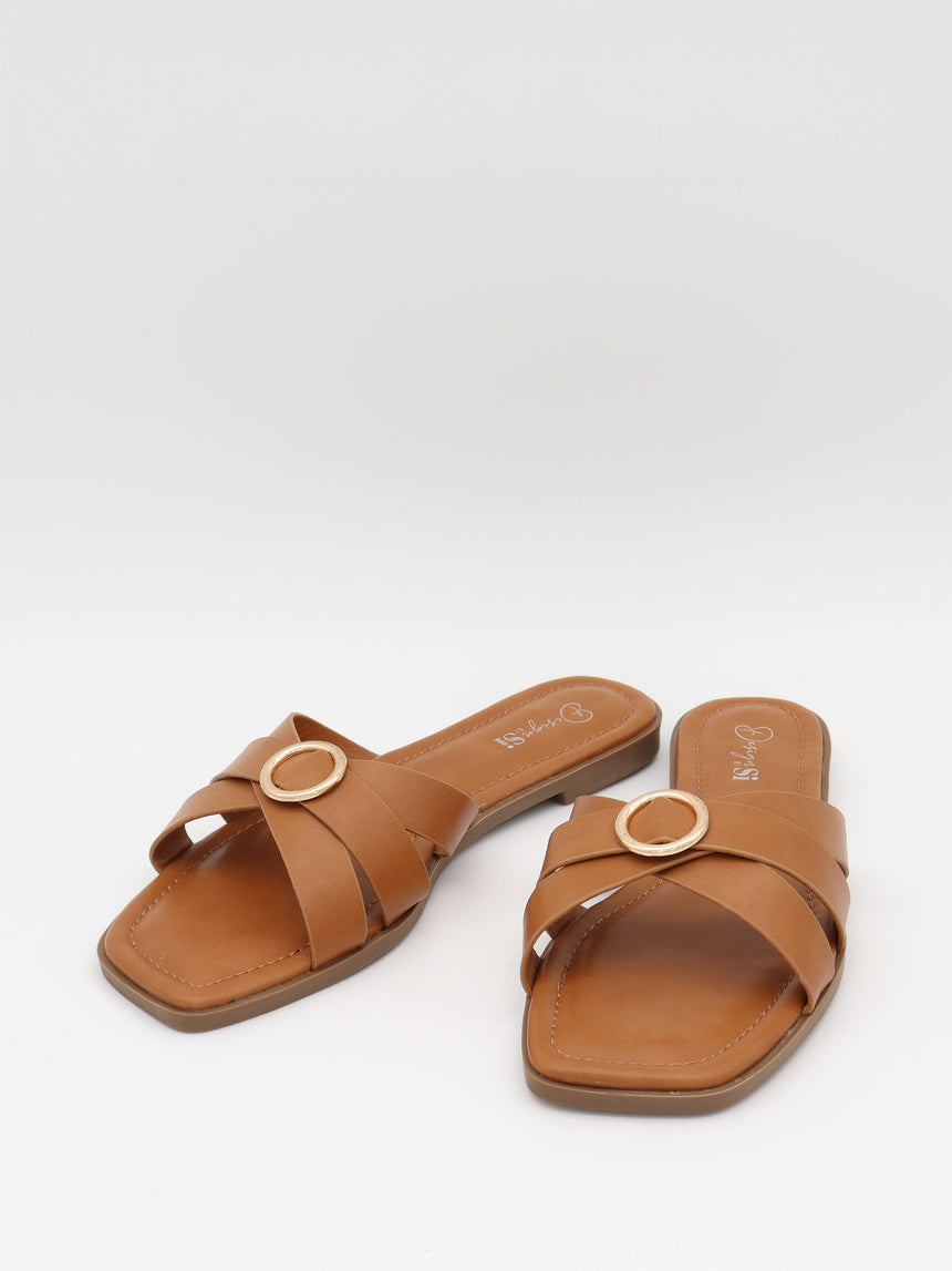 Tuja sandals with buckle detail – Brown