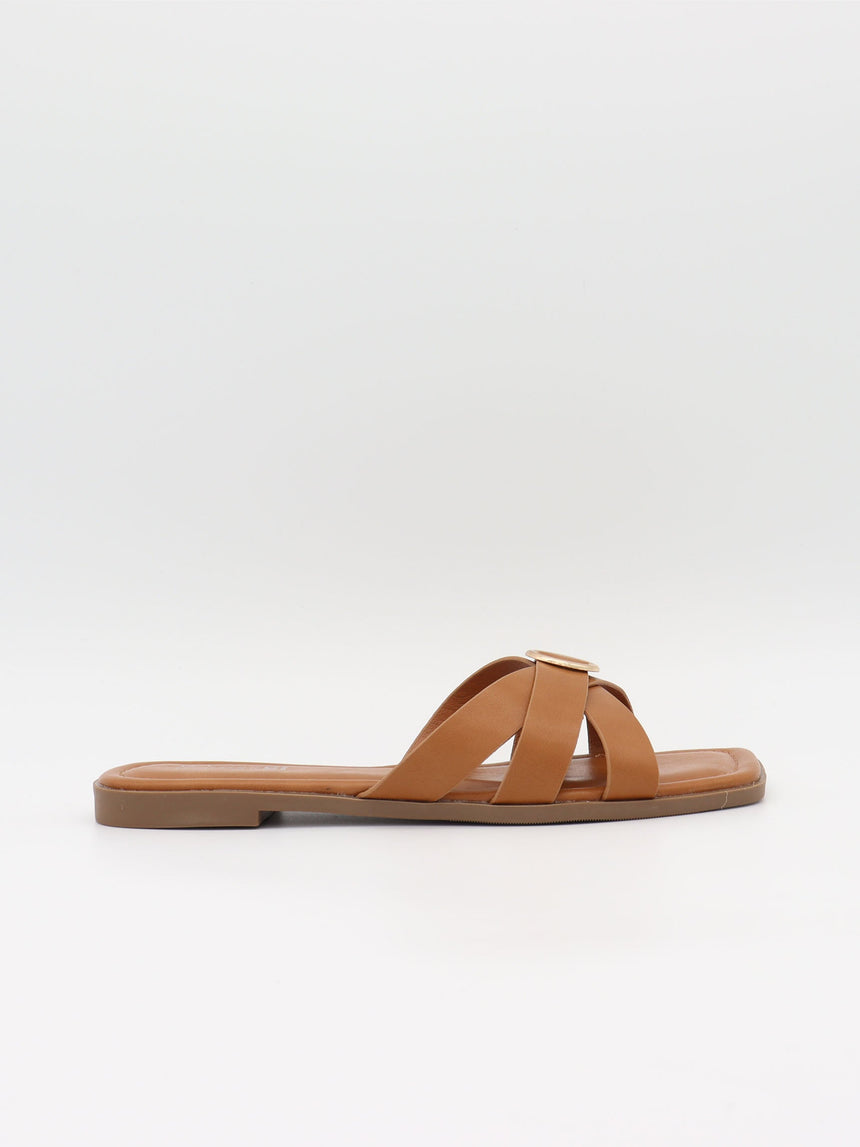 Tuja sandals with buckle detail – Brown