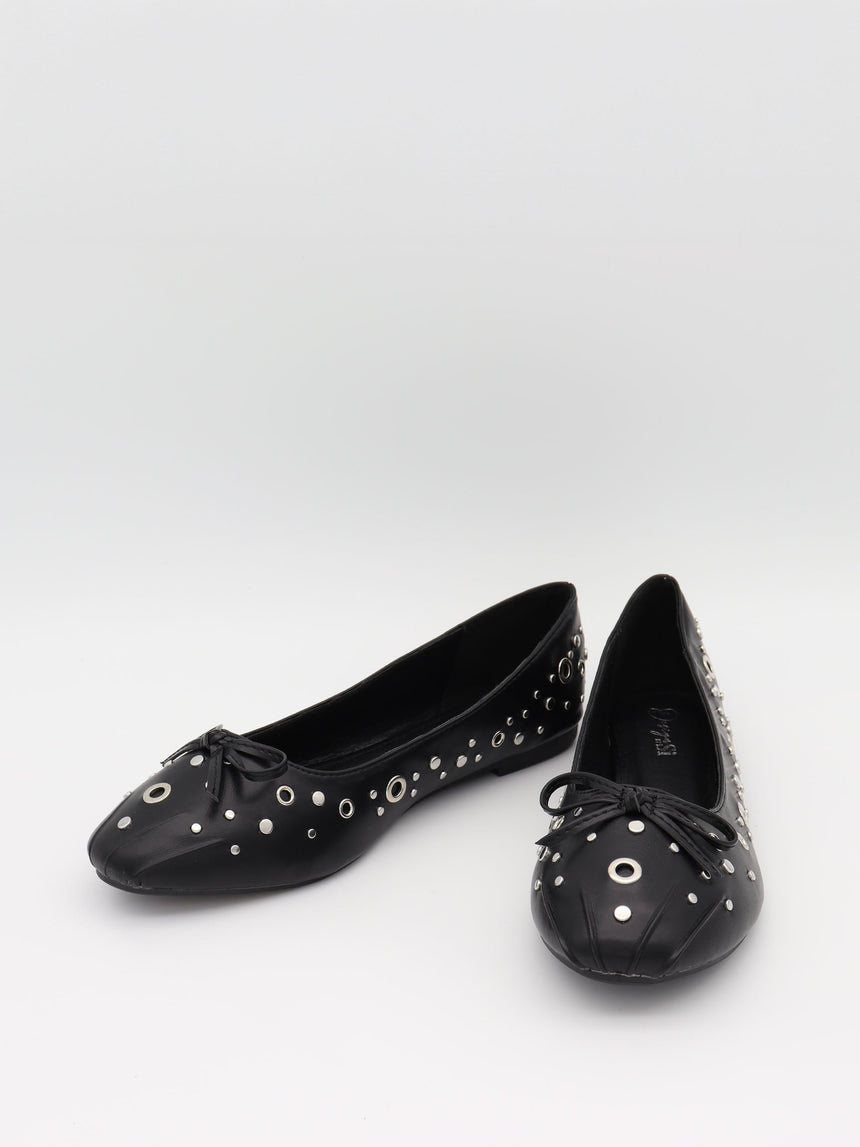 Katarine ballerinas with stud details - Black