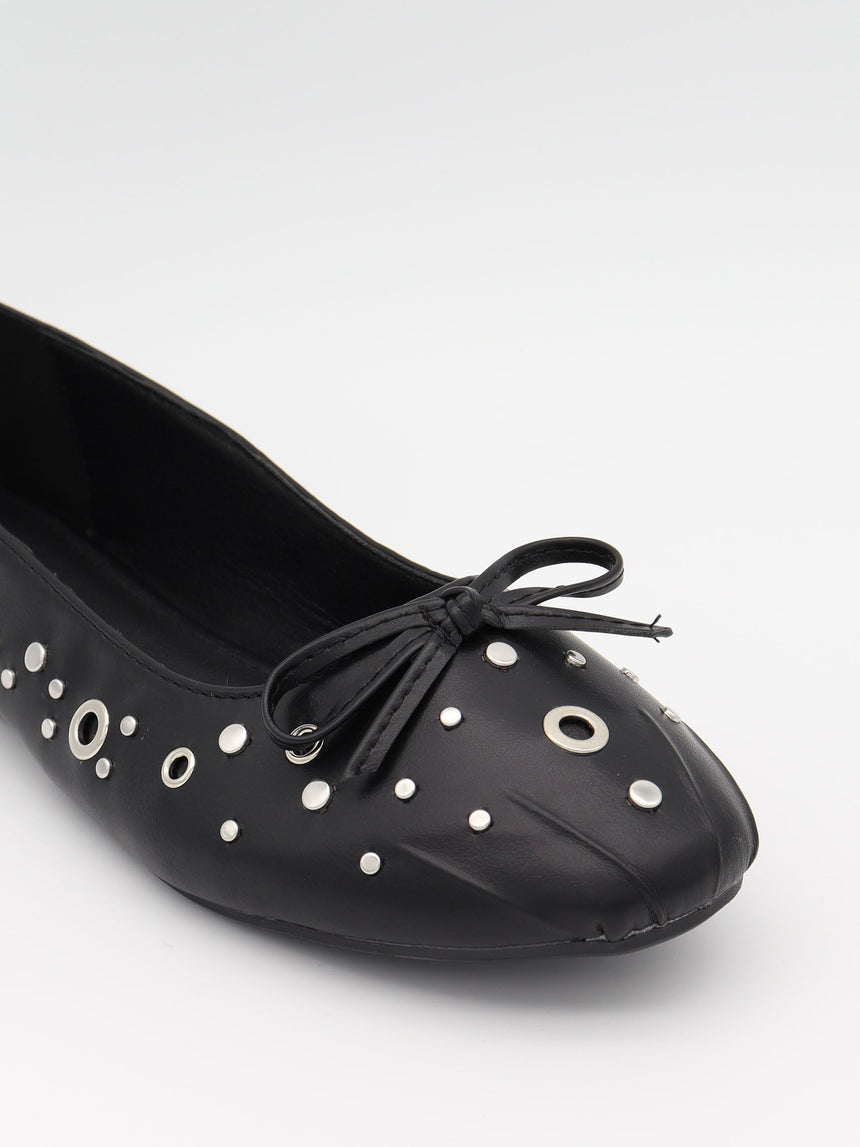 Katarine ballerinas with stud details - Black