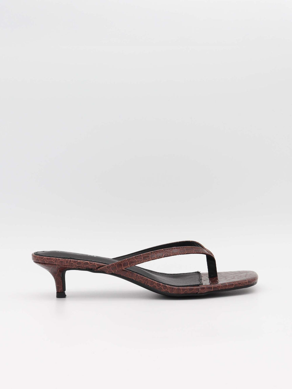 Safine mules with crocodile print – Brown