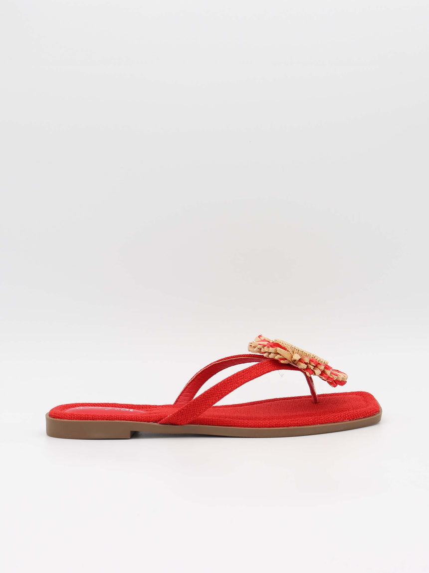 Minna sandals with floral detail – Orange/gold