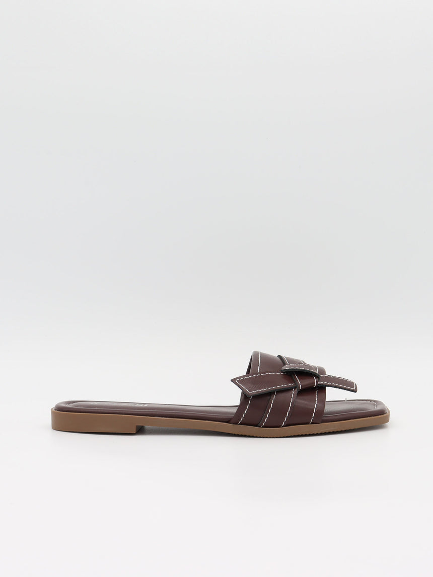 Parisso sandals with tie detail – Dark brown