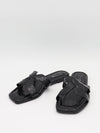 Paula sandals with crocodile print – Black