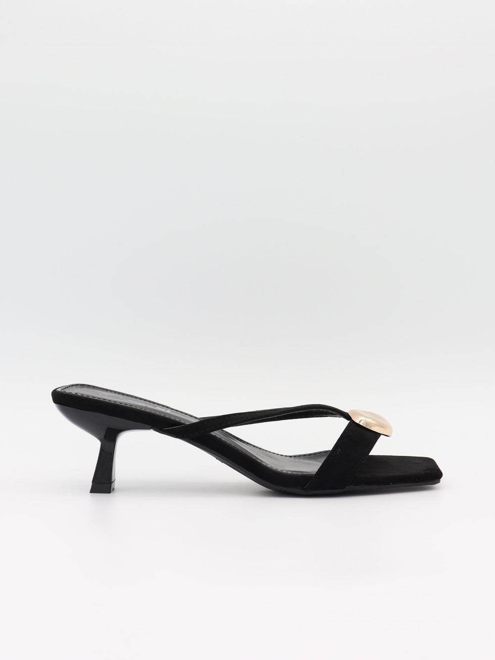 Annaline mules with gold detail - Black/gold