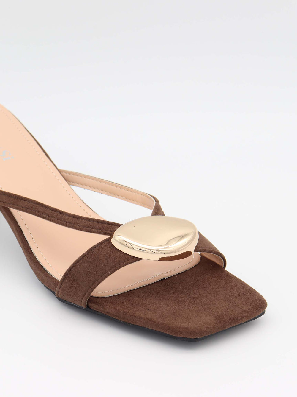 Annaline mules with gold detail - Brown/gold