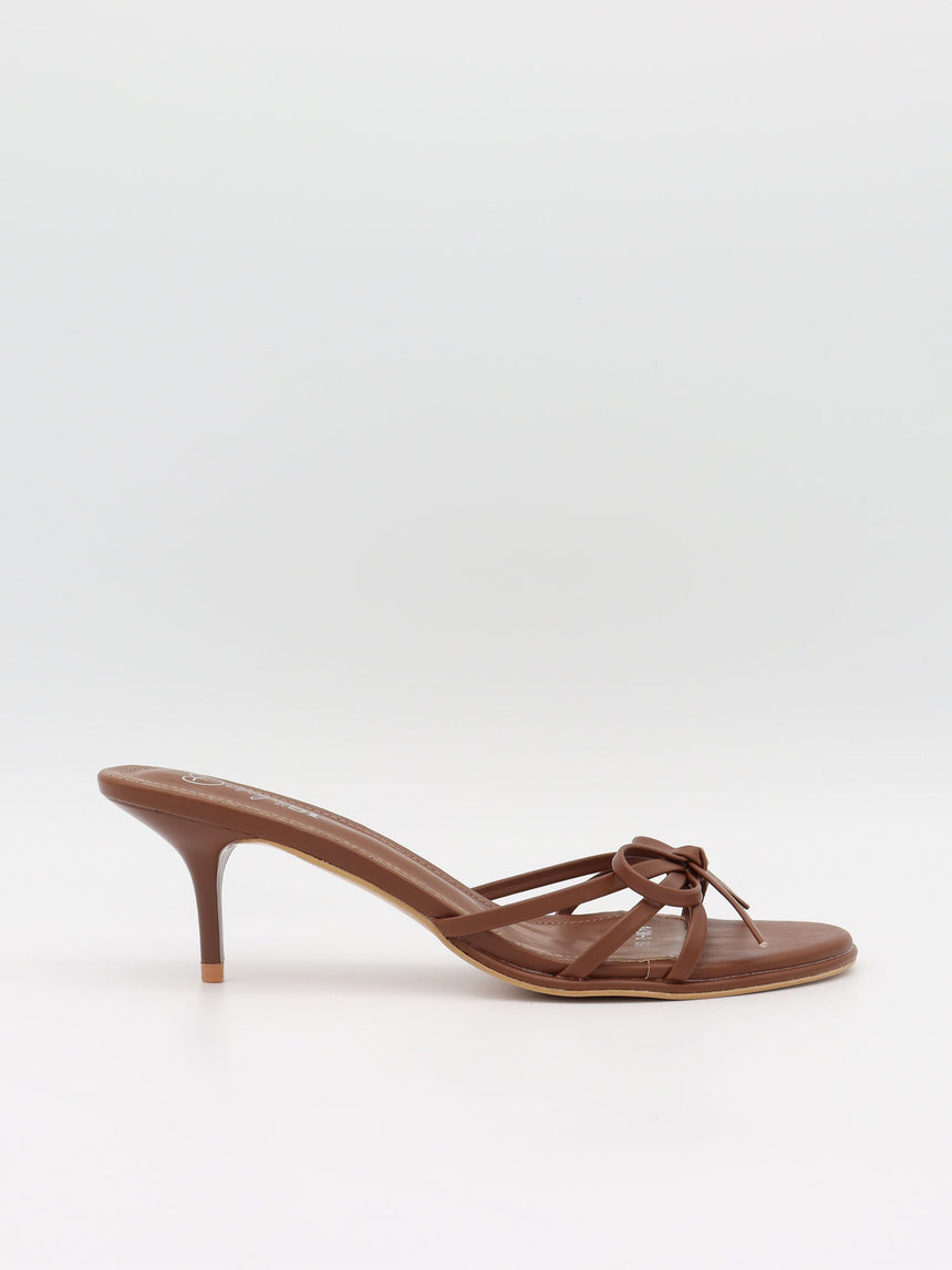 Anna mules with bow detail – Brown