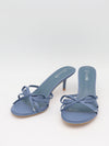 Anna mules with bow detail – Dusty blue