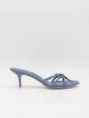 Anna mules with bow detail – Dusty blue
