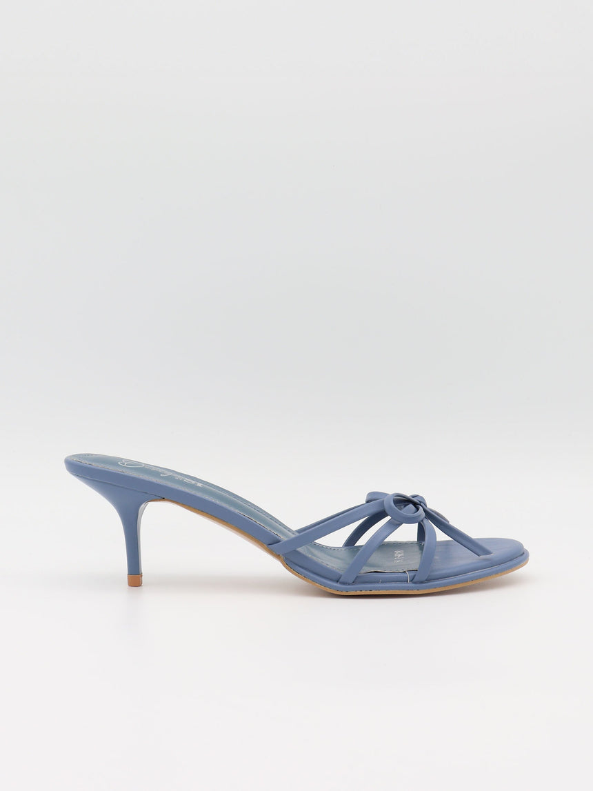 Anna mules with bow detail – Dusty blue