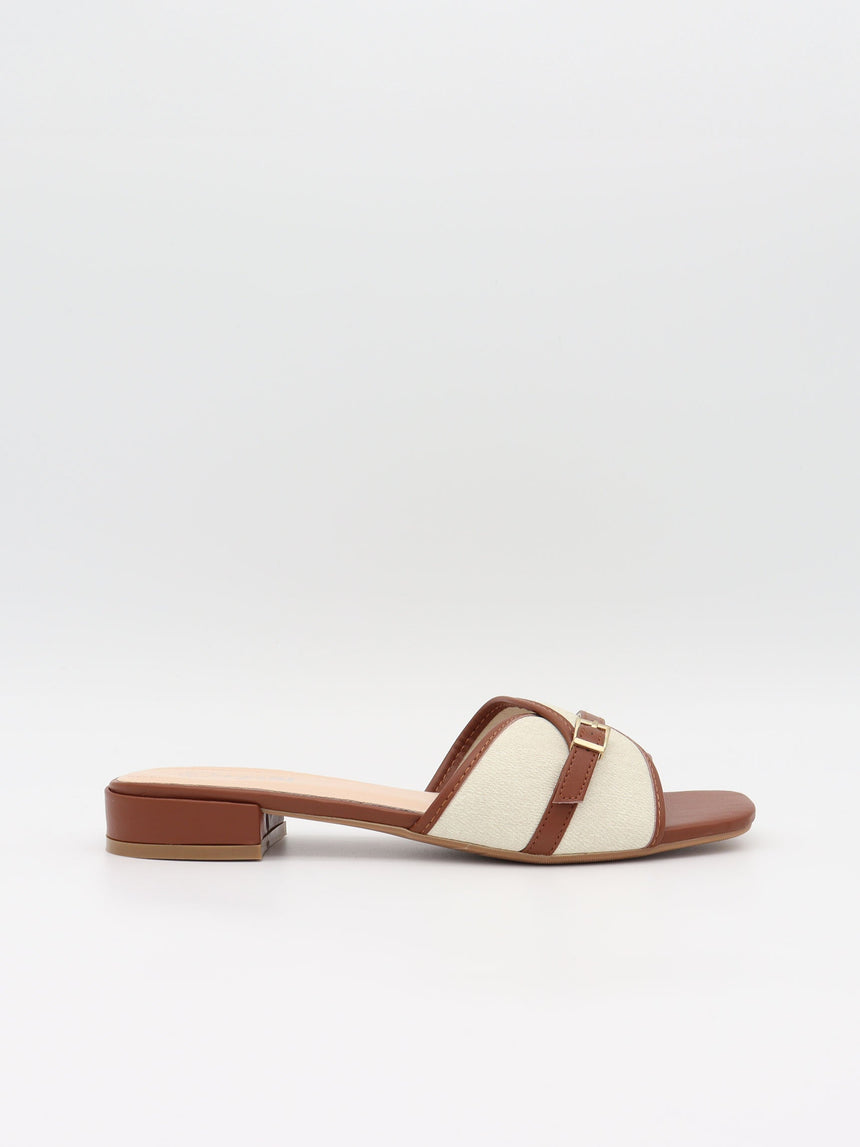 Natalie heeled sandals – Light brown/off-white