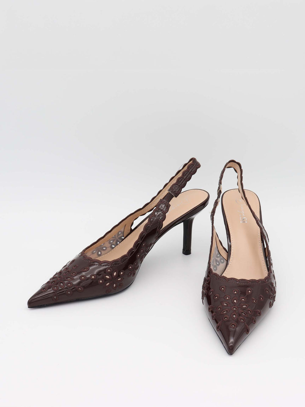 Ydun slingback heels with details - Dark brown