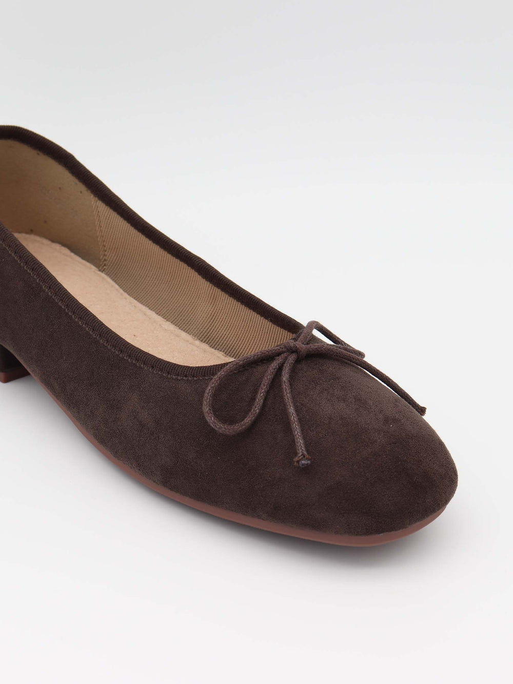 Yuna ballerina with heel - Dark brown