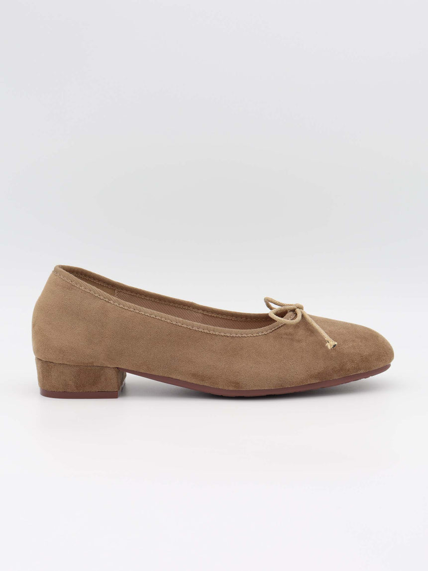 Yuna ballerina with heel - Beige