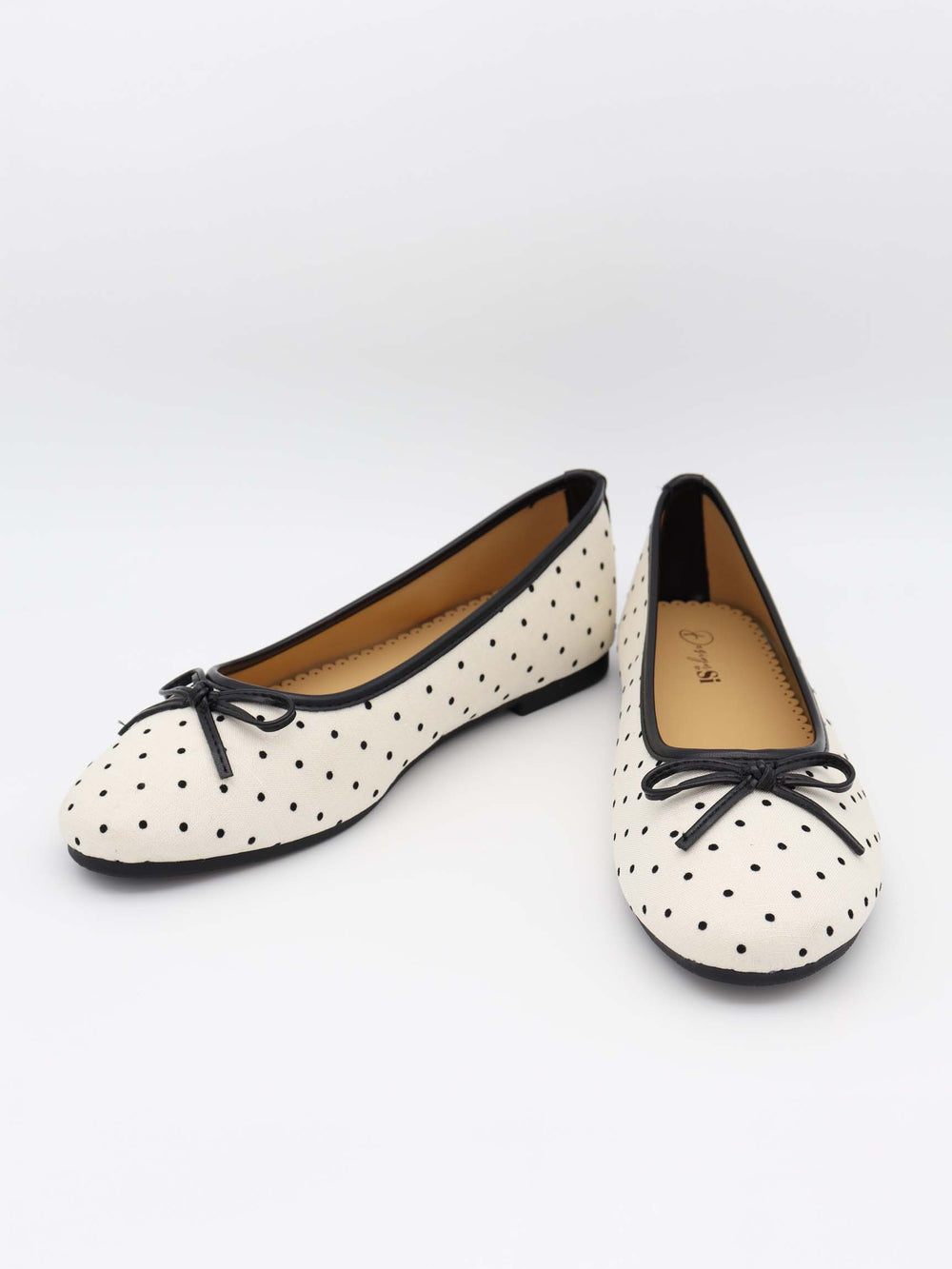 Zelia ballerina with polka dots - White/black