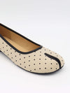 Elivia split toe ballerina with polka dots - White/black