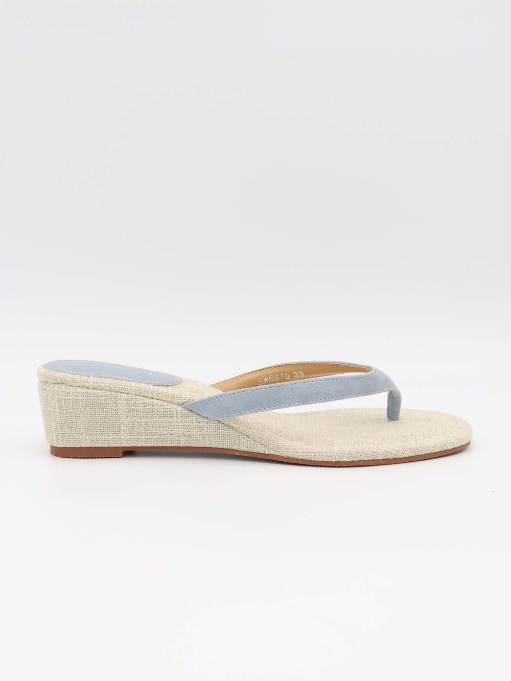 Lavina wedge heel sandal - Light Blue/beige