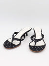 Pepita Heeled Sandal with Polka Dots - Black/White