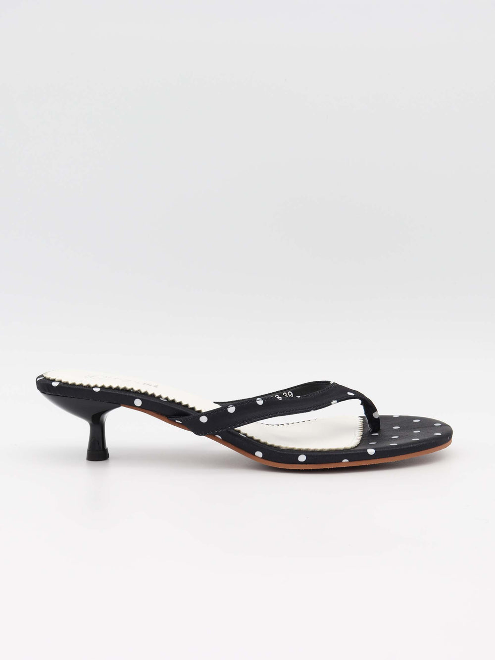 Pepita Heeled Sandal with Polka Dots - Black/White