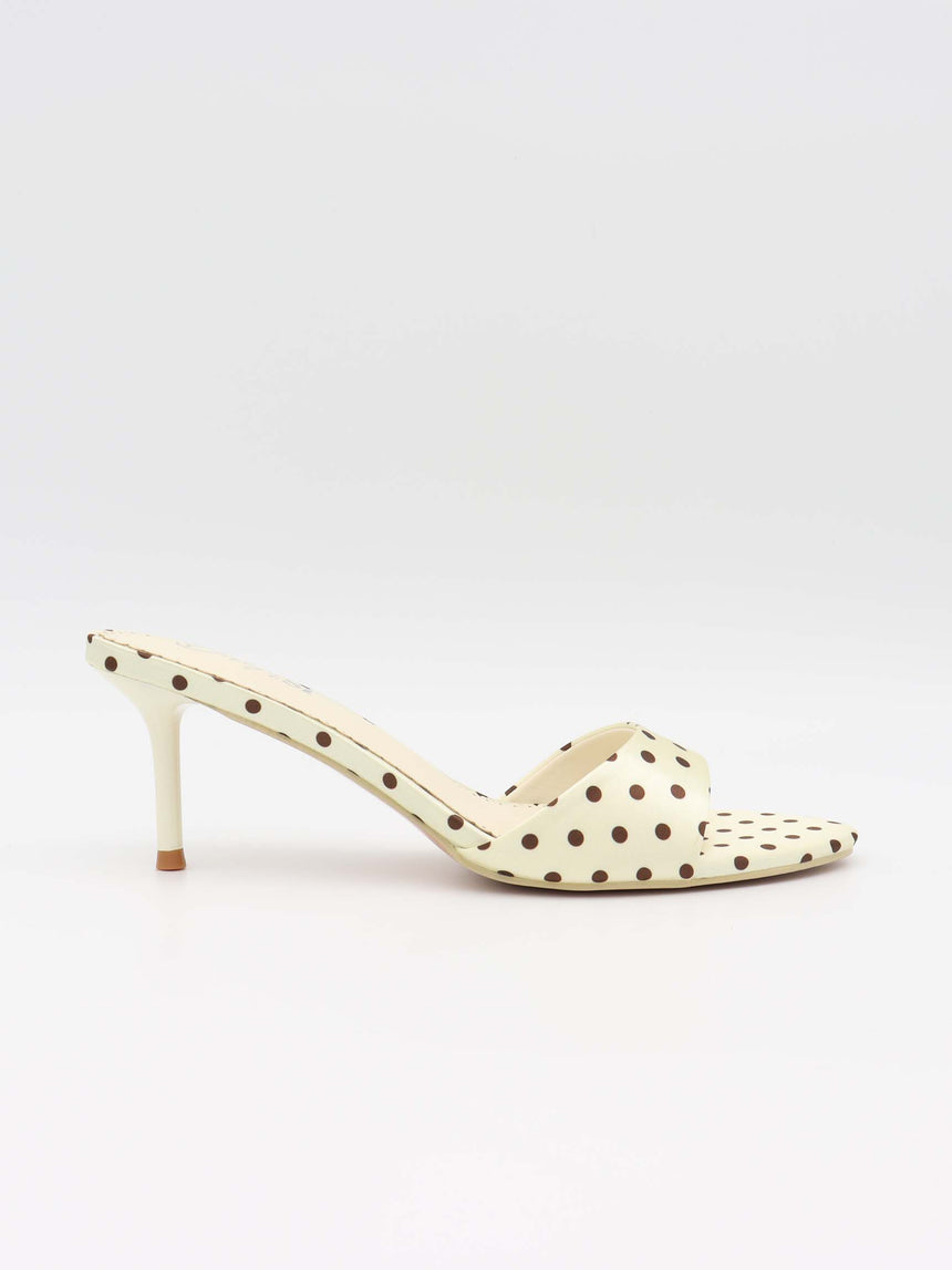 Dottie Mules - Cream/Brown