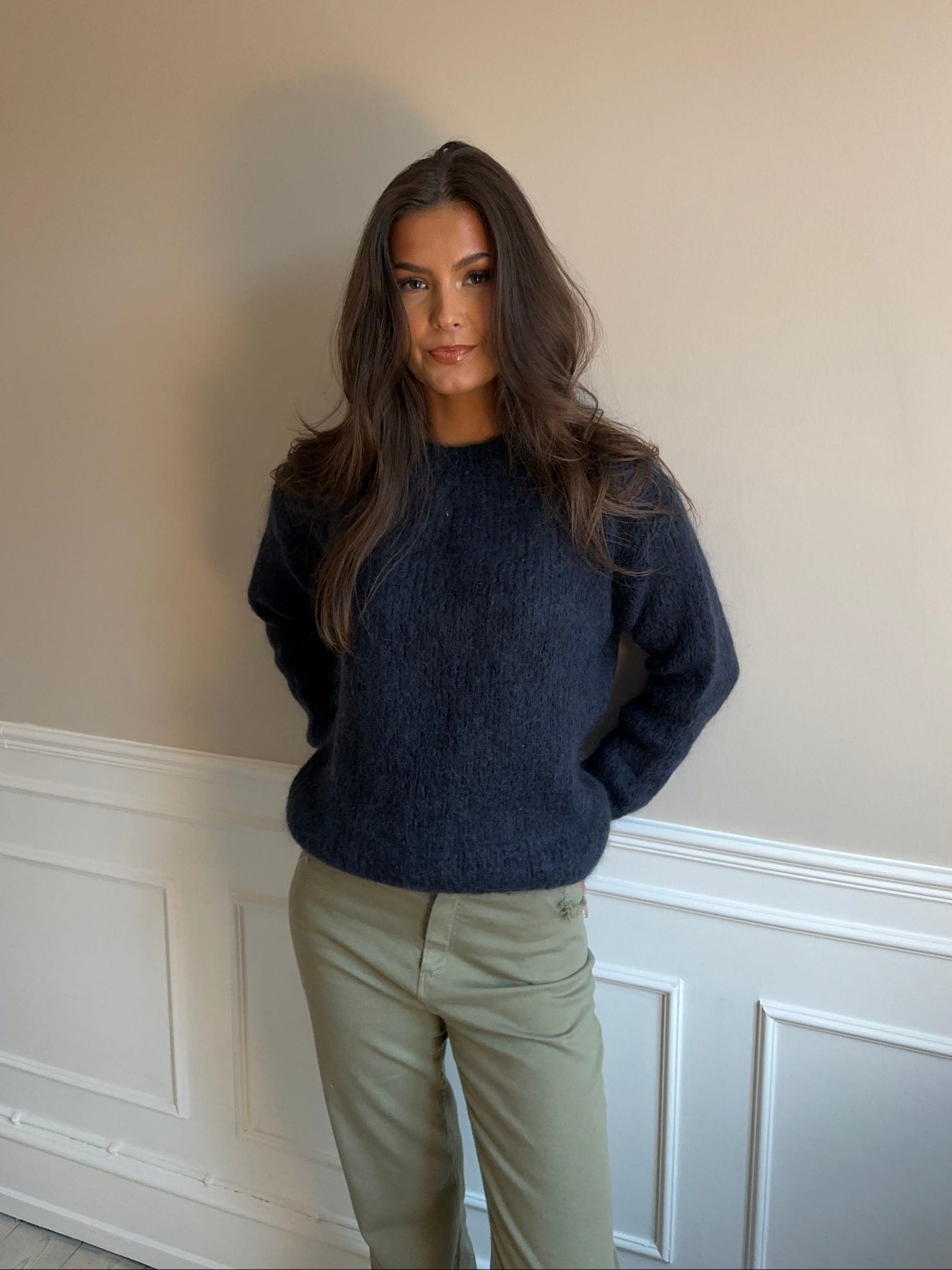 Genevieve oversized knit - Navy – Designbysi.se