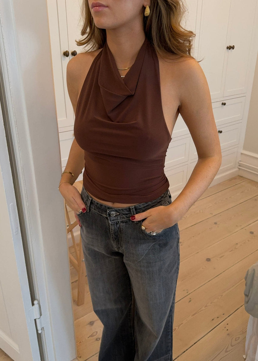 Dora halterneck top - Brown