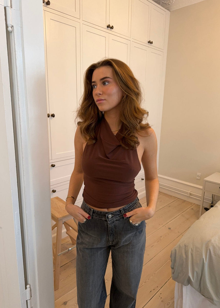 Dora halterneck top - Brown