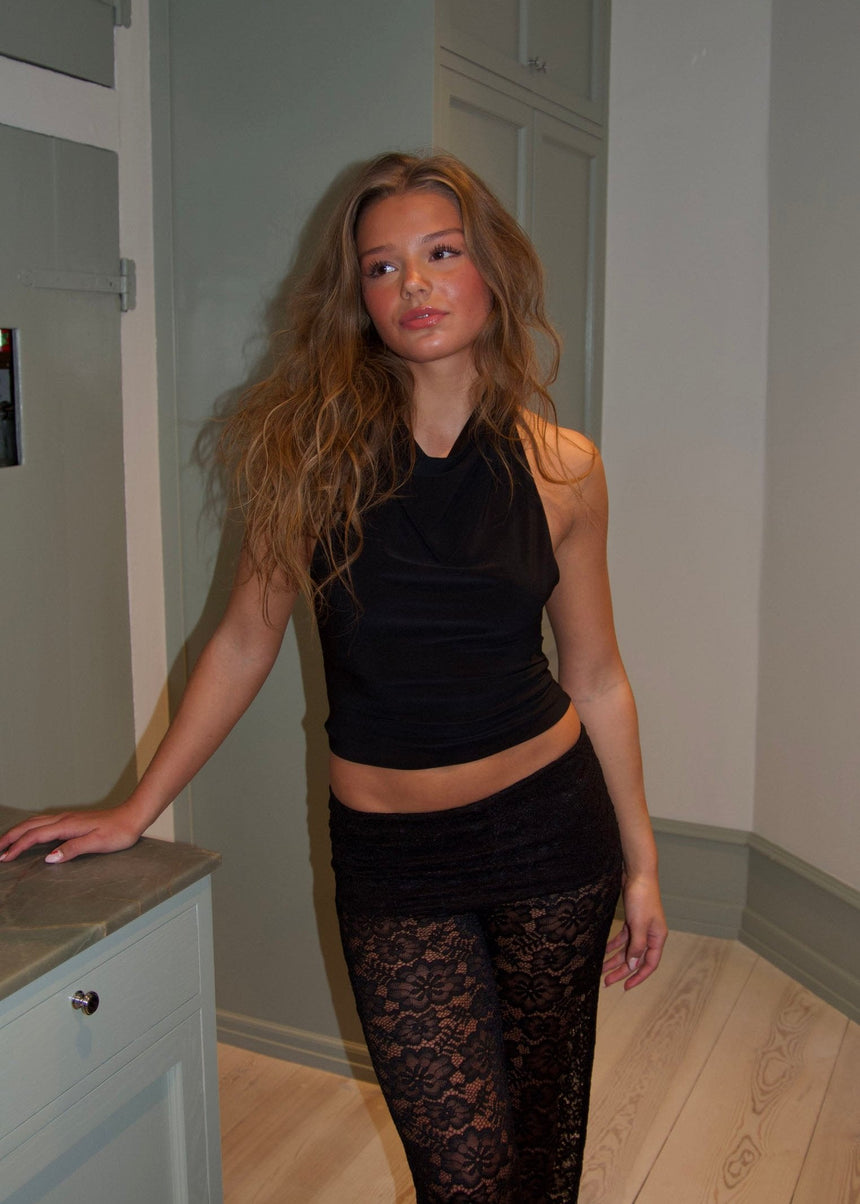 Dora halterneck top - Black