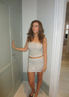Jolie sequin tube top - Beige/Silver