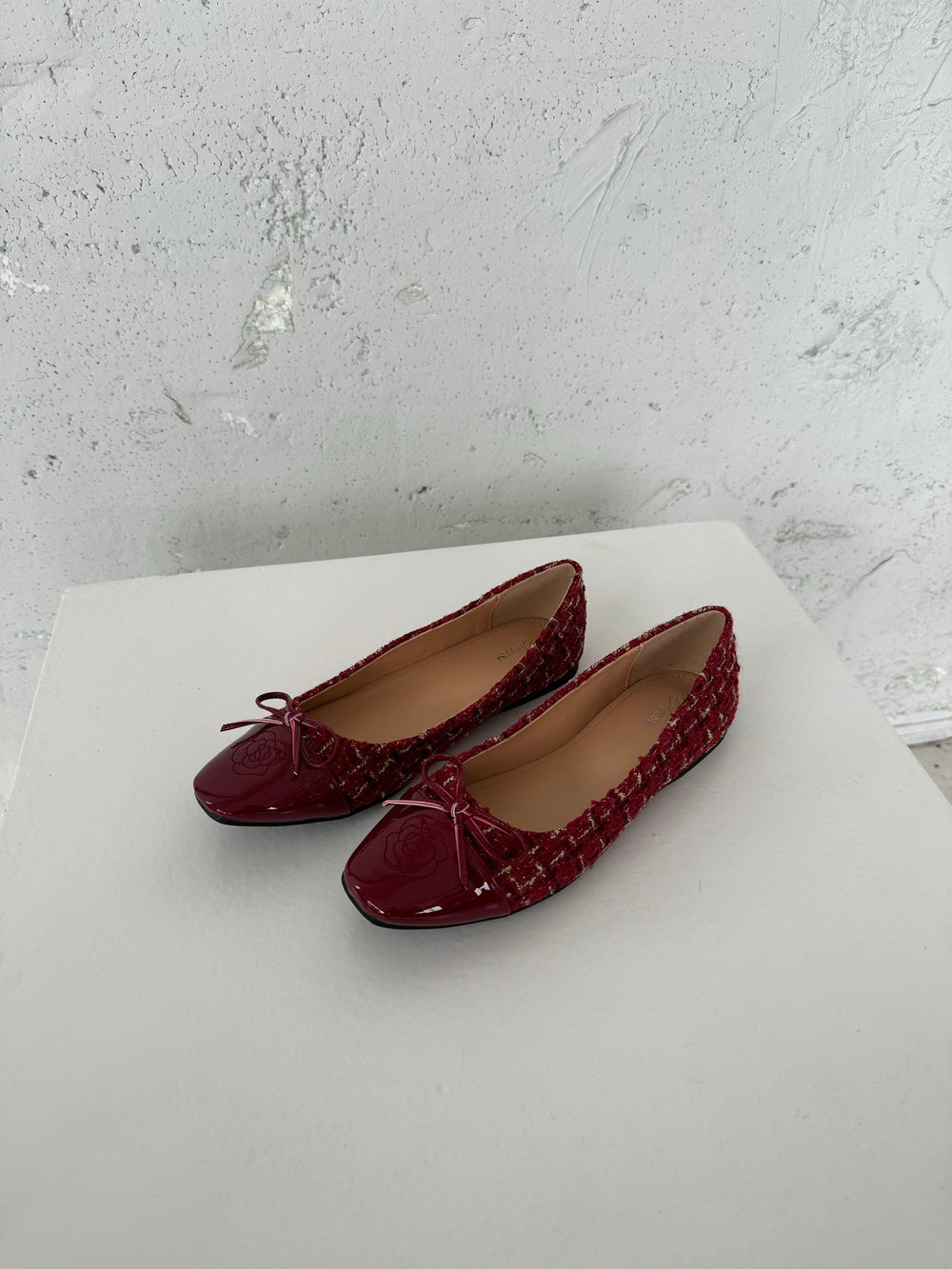Zamora ballet flats with pattern and bow - Red