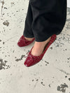 Zamora ballet flats with pattern and bow - Red