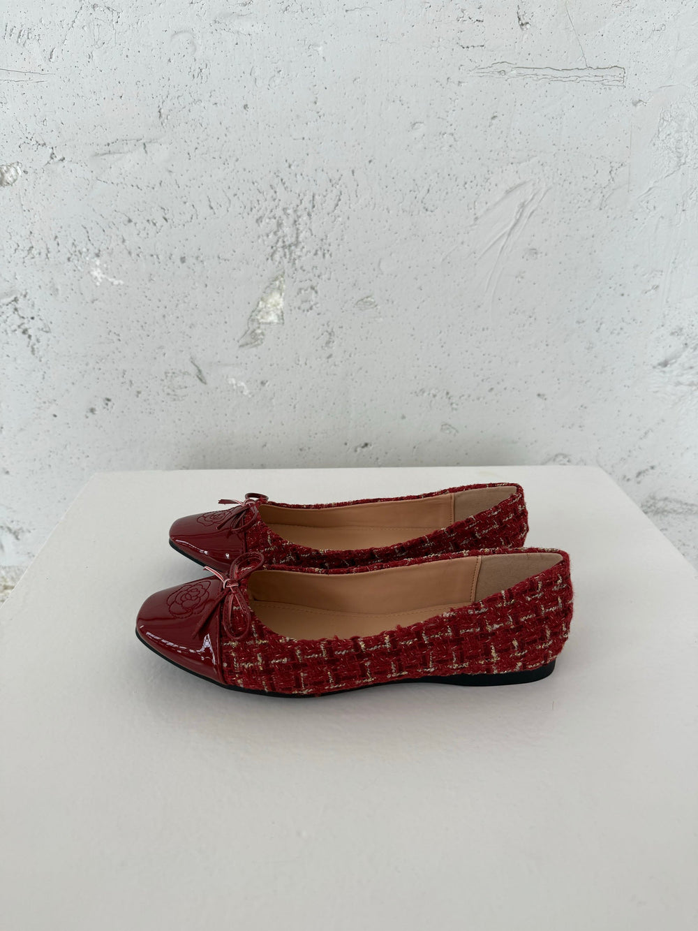 Zamora ballet flats with pattern and bow - Red