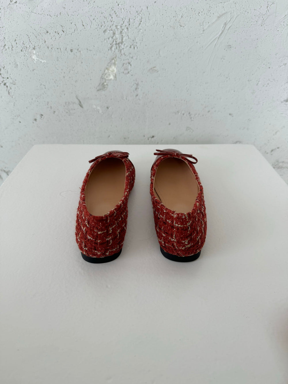 Zamora ballet flats with pattern and bow - Red