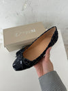 Zamora ballet flats with pattern and bow - Navy