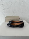 Zamora ballet flats with pattern and bow - Navy